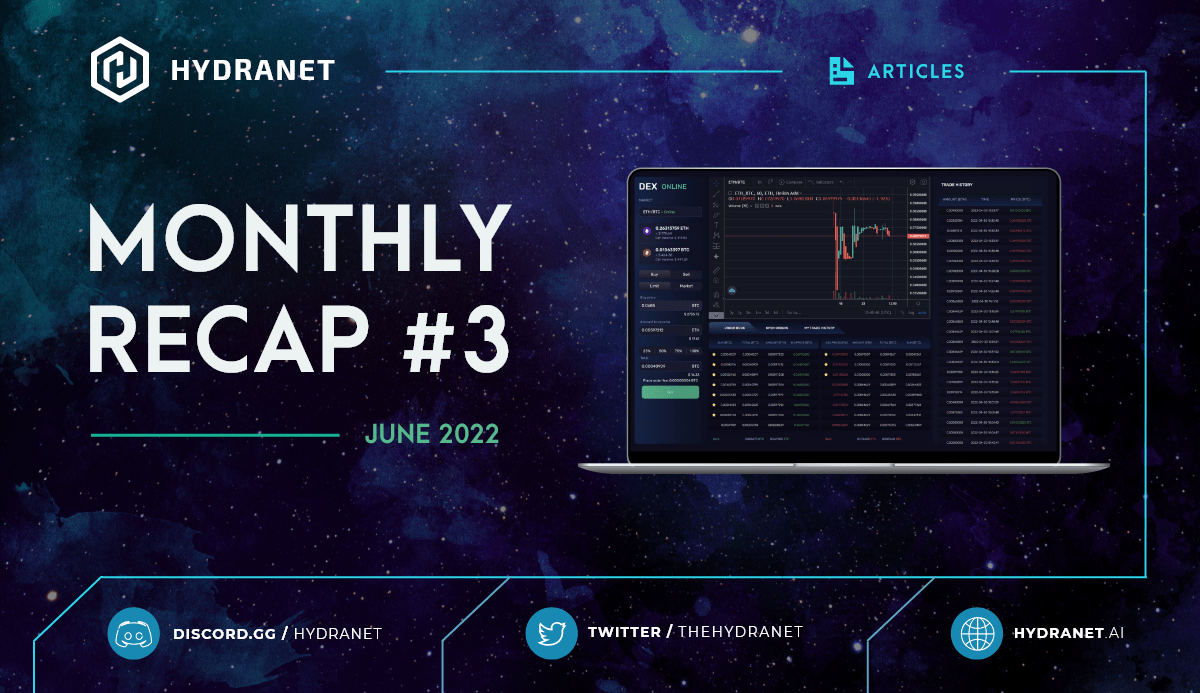 June 2022 has seen development and progress accelerate at Hydranet. The coin swap away from XSN concluded at the end of May. With the swap now over, the HDX team has been able to direct the entirety of its resources and focus on further developing Hydranet DEX and its ecosystem.